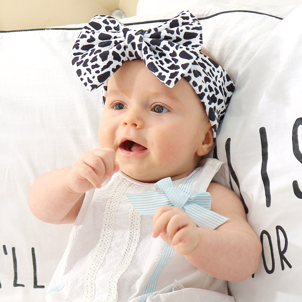 Gorros para bebé con lazo, cinta ancha para la cabeza con estampado Floral, accesorios para el cabello, diadema de princesa para niño pequeño, tocados,
