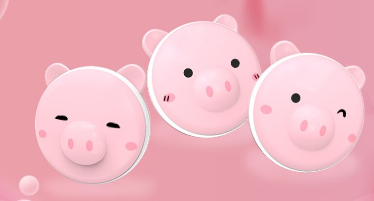 Calentador de manos eléctrico LED recargable por USB 3 en 1, práctico calentador de manos Mini, producto de calentamiento del hogar con espejo de maquillaje para niñas: Random Pig
