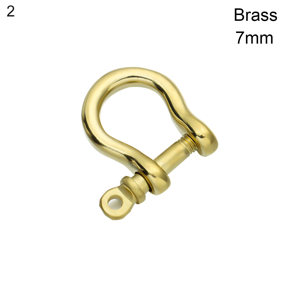 Stainless Steel Staples Carabiner Solid Brass Metal D Bow Shackle Fob Key Ring Keychain Hook Screw Joint Connector Buckle: B-2