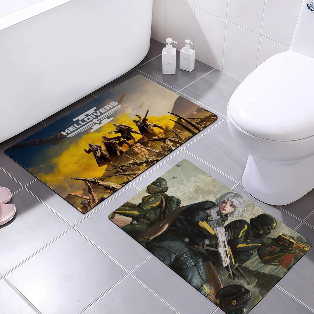 Helldivers 2 Tappetino Morbido Diatomea Bagno Tappetino Assorbente, Toilette del Bagno, Tappetino per la Casa, Tappetino per Porta Tappeto