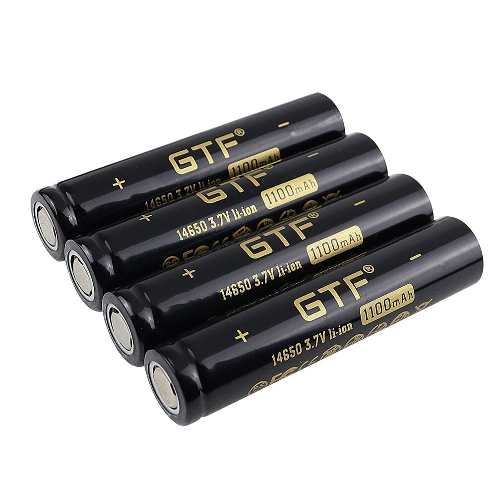 GTF 3.7V 14650 battery 1100mah 3.7V Li-ion battery rechargeable battery with flat top
