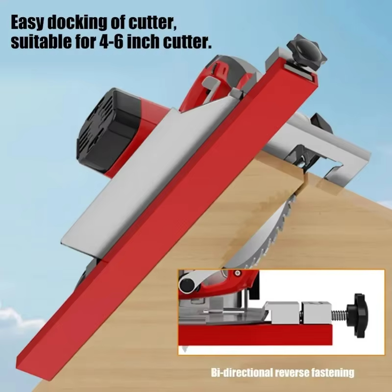 Woodworking Router Bevel Edge Support Clamp - Aluminum Alloy Adjustable Guide Rail for Wood Cutting Machine Durable Anti-Slip
