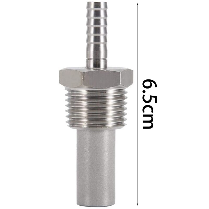 Luftestein 1/2 tommer mpt kullsyreholdig luftestein i rustfritt stål boblestein  (2.0 mikrometer)