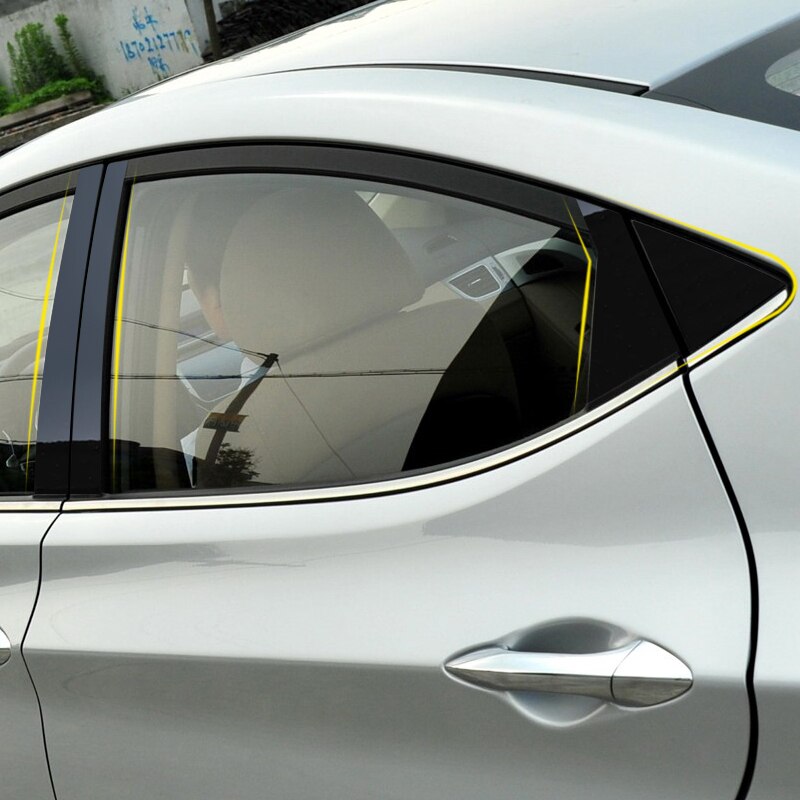 8pcs Car Styling For Hyundai Elantra Avante MD/UD Car Window Trim Sticker Middle Column Stickers PVC Auto Accessories