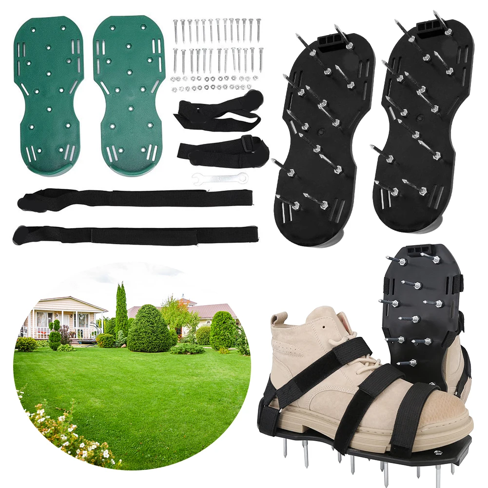 Garten Rasen Sein lüfter Schuhe Rasen Sein lüfter Spikes Schuhe Gartengeräte Garten Hof Gras Grubber Nagel Werkzeug Belüfter Spikes