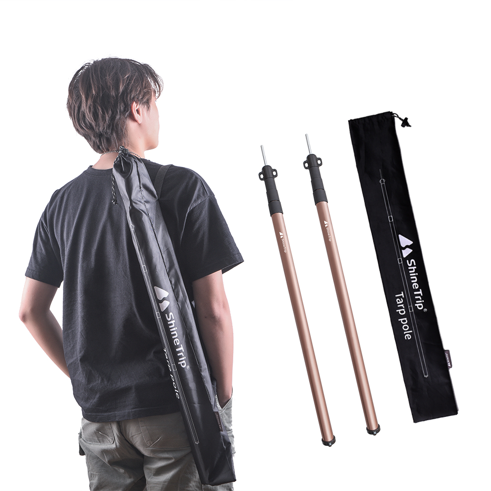 2 pezzi ShineTrip A303 pali telescopici per teloni baldacchino portatile tenda in alluminio regolabile accessori per tende da suola escursionismo da campeggio tutto'aperto