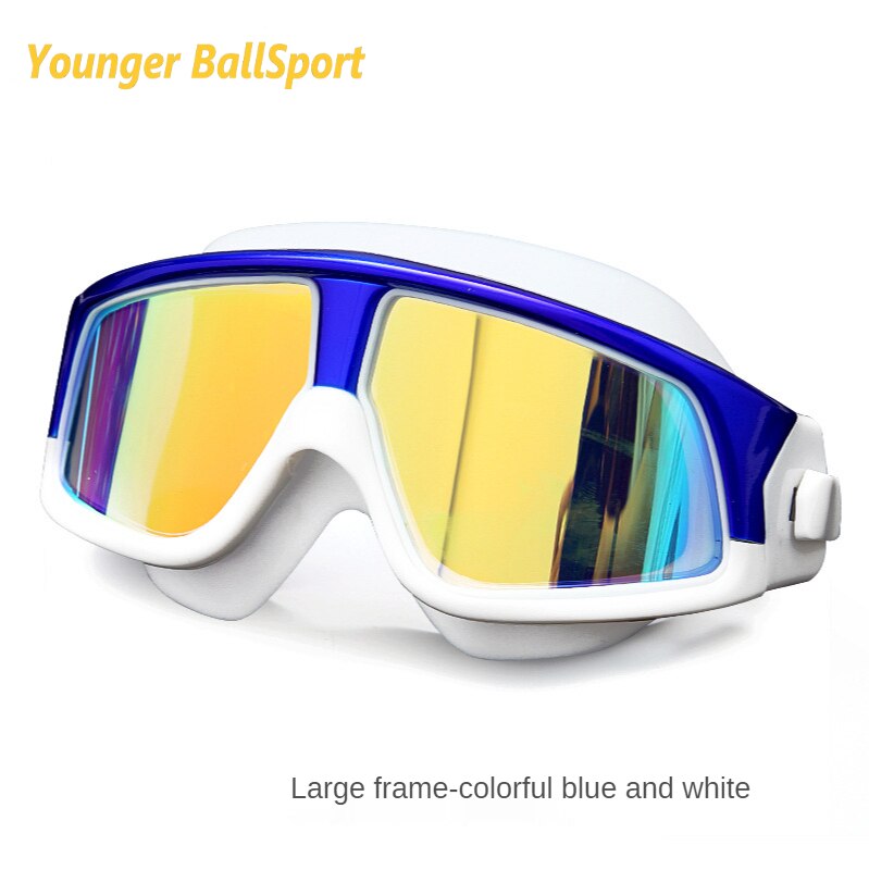 Bijziendheid Zwembril Professionele Siliconen Gear Scuba Duiken Masker Volwassenen Anti-Fog Uv Waterdichte Zwemmen/Dive Mannen Vrouwen bril: blue  white elec