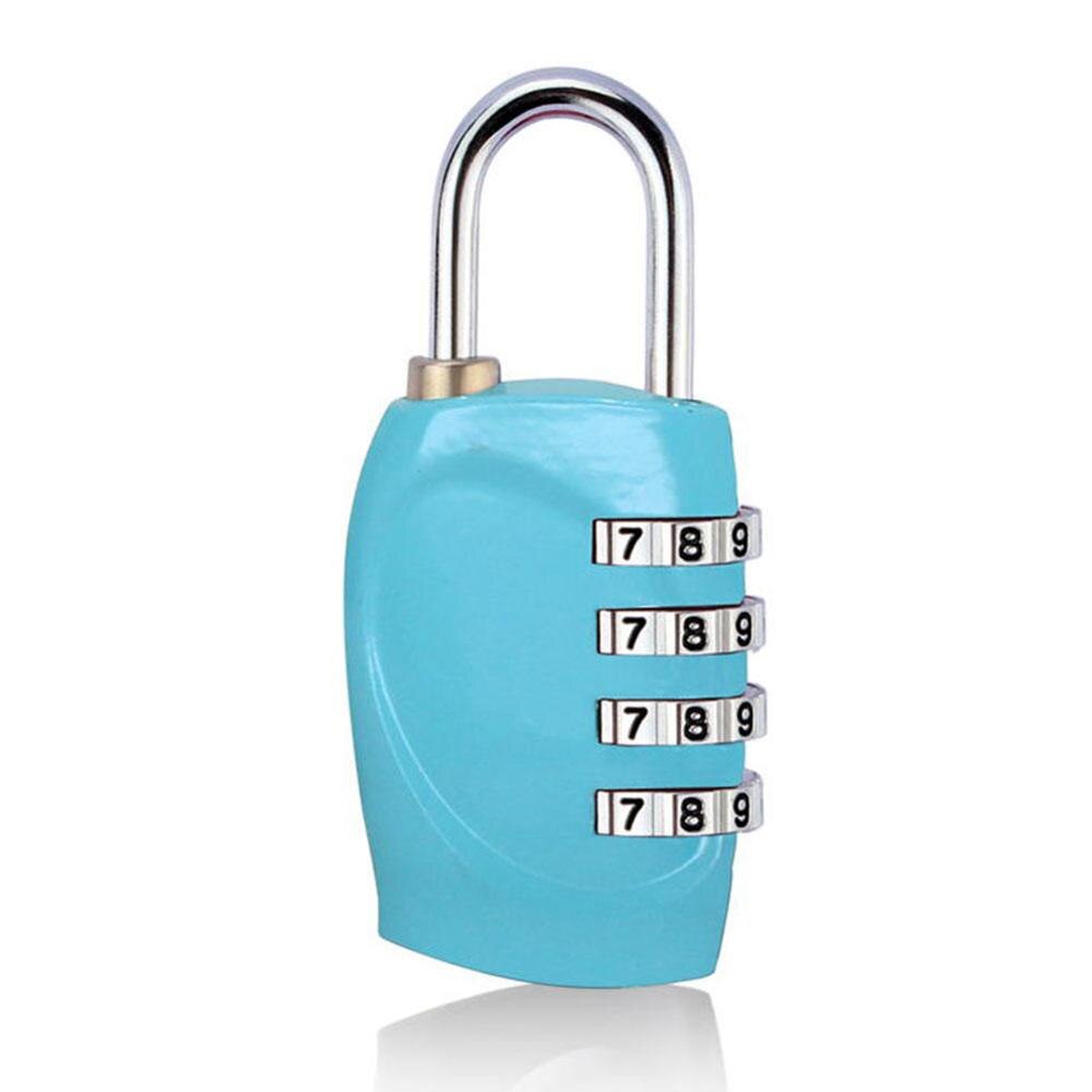 4 Dial Digit Password Lock Combination Suitcase Luggage Metal Code Password Locks Padlock Travel Safe Anti-Theft Cijfersloten: Blue