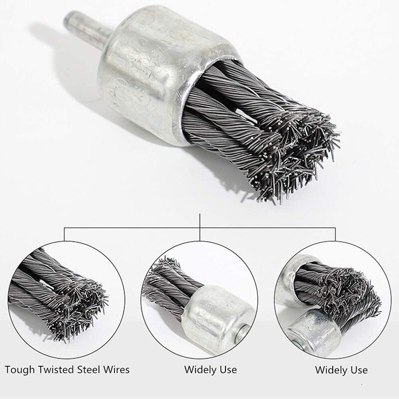 9 Pack Wire Wheels Brush, Knotted and Wire End Brush, for Derusting, Paint Removal, Deburring for Angle Grinder