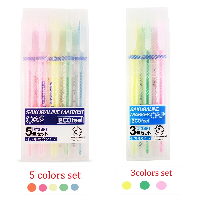 Japan sakura dobbelthovedet highlighter tusch elevspecifik vandbaseret tusch