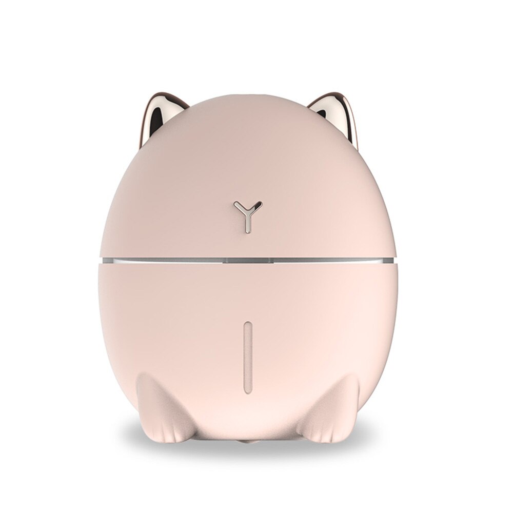 USB Mini Air Humidifier for HomeUltrasonic Air Humidifier Aroma Essential Oil Diffuser for Car Mist Maker Diffusers Air Fresher: 200ml Pink Cat