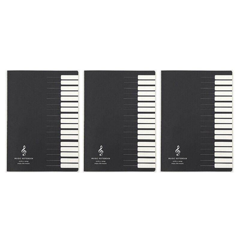 3X Five Lines Music Notes Notebook Music Tab Staff Stave Notebook: Default Title
