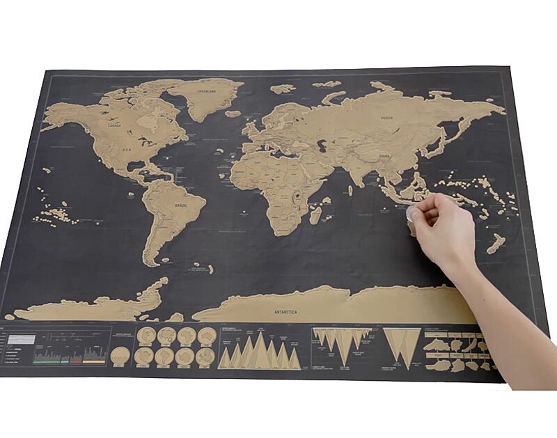 Deluxe Erase World Travel Map Scratch Off World Ma... – Vicedeal