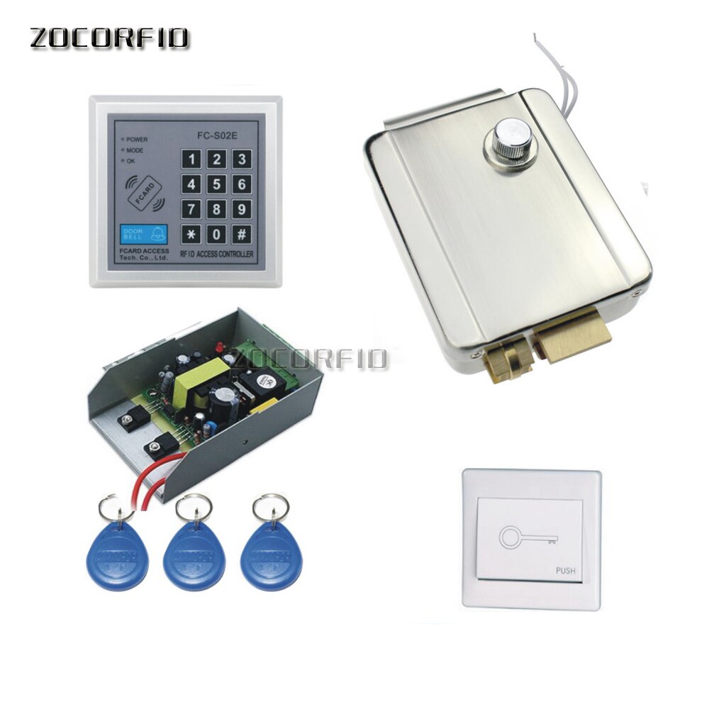 Iron gate Door Access Control System Kit Set + Electric Control Door Lock + Rfid Keypad Code +RFID keyfobs IN STOCK