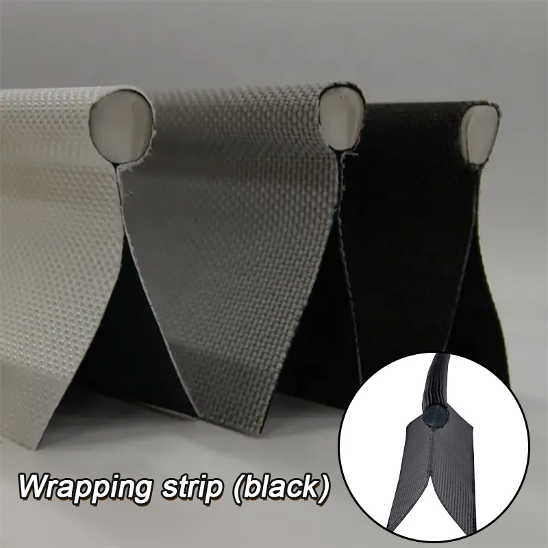 1m campingvogns markiseskinner rørføring 6mm dobbelt flap sort grå pvc kerne keder camping/telt/markiser/telte
