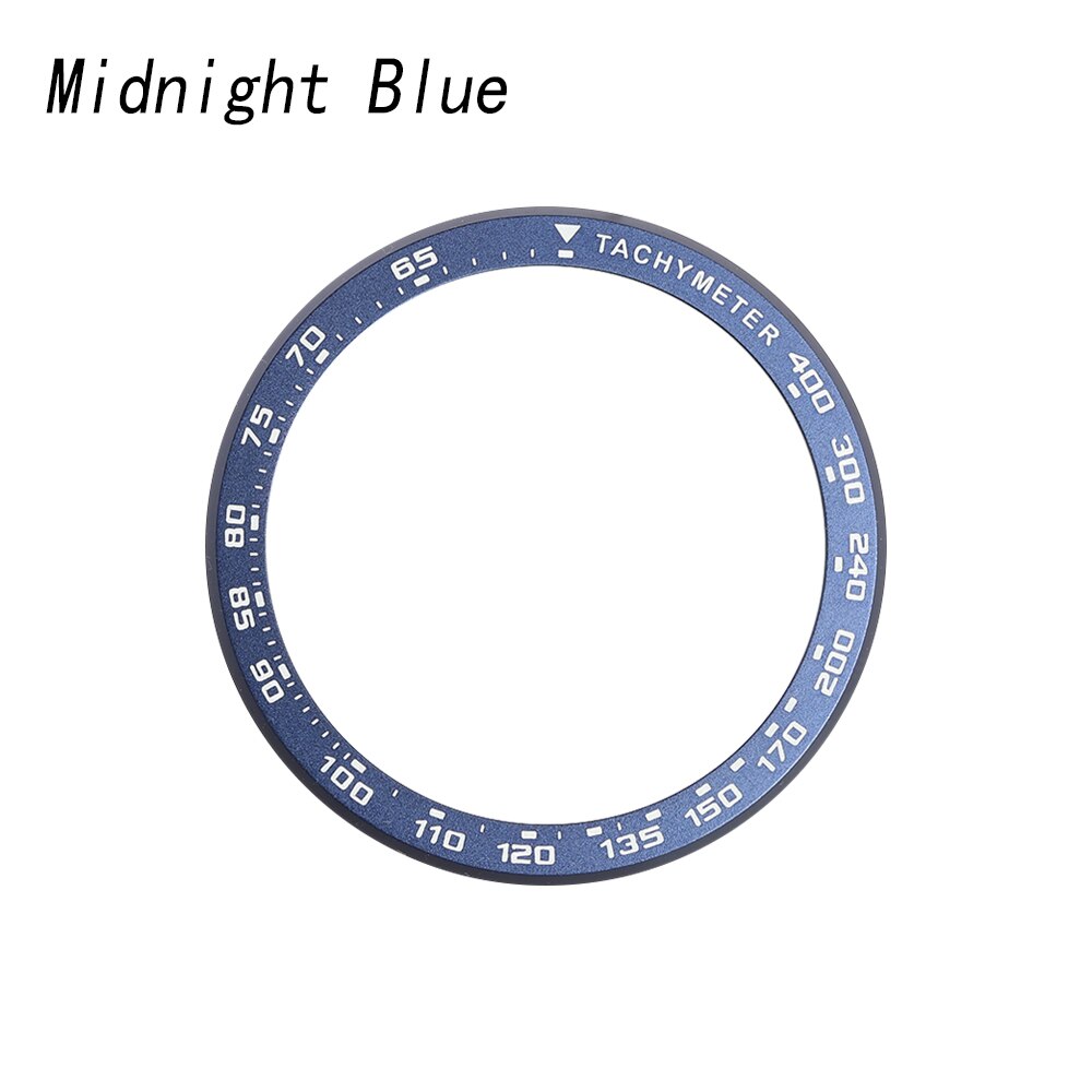 Pour Xiaomi Amazfit GTR 47MM métal bord extérieur couverture lunette anneau cadran échelle vitesse tachymètre étui pour Amazfit GTR 47 Film: midnight blue