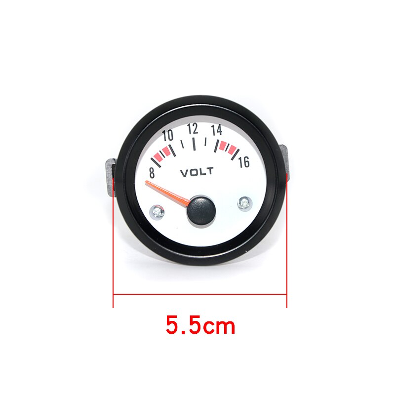 2" 52mm Volt Gauge 8-16V White Face Black Rim Car Analog Gauge