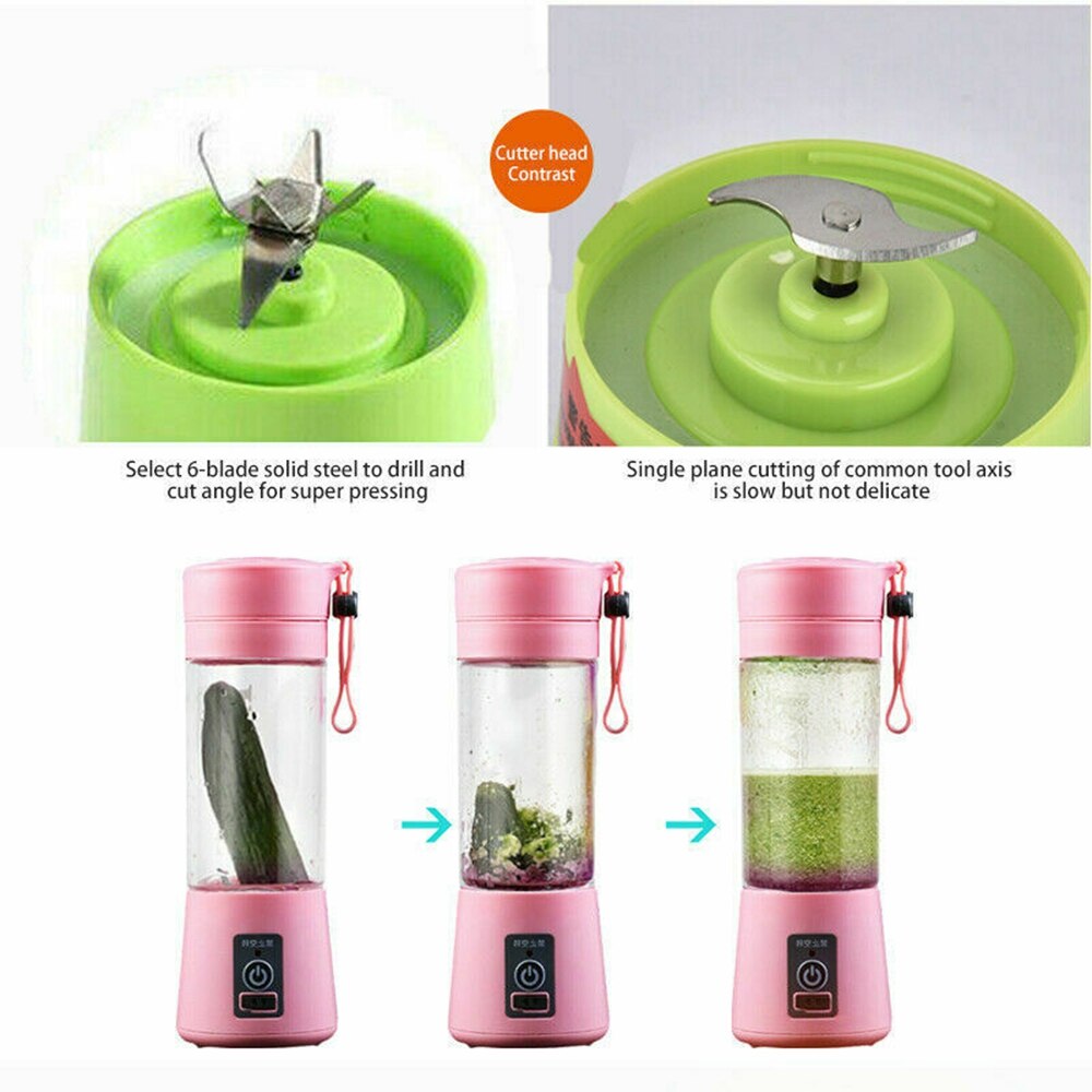 Portable Blender USB Electric Fruit Juicer Machine Handheld Smoothie Maker Mini Food Processor Personal Juice Blender Cup