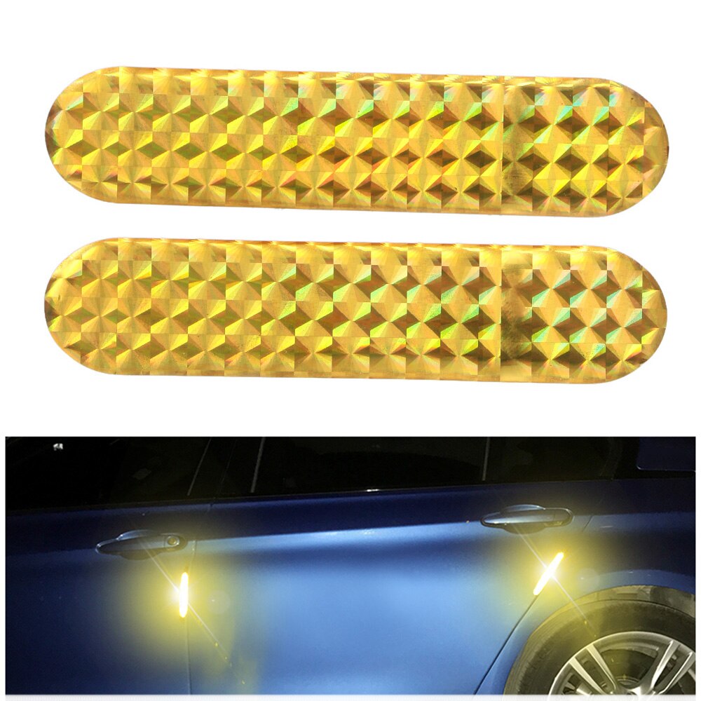 Bandes réfléchissantes pour porte de voiture, bandes réfléchissantes pour animaux de compagnie la nuit, 2 pièces, bandes d'avertissement pour porte de voiture, accessoires de décoration automobile, rouge/jaune/bleu/vert