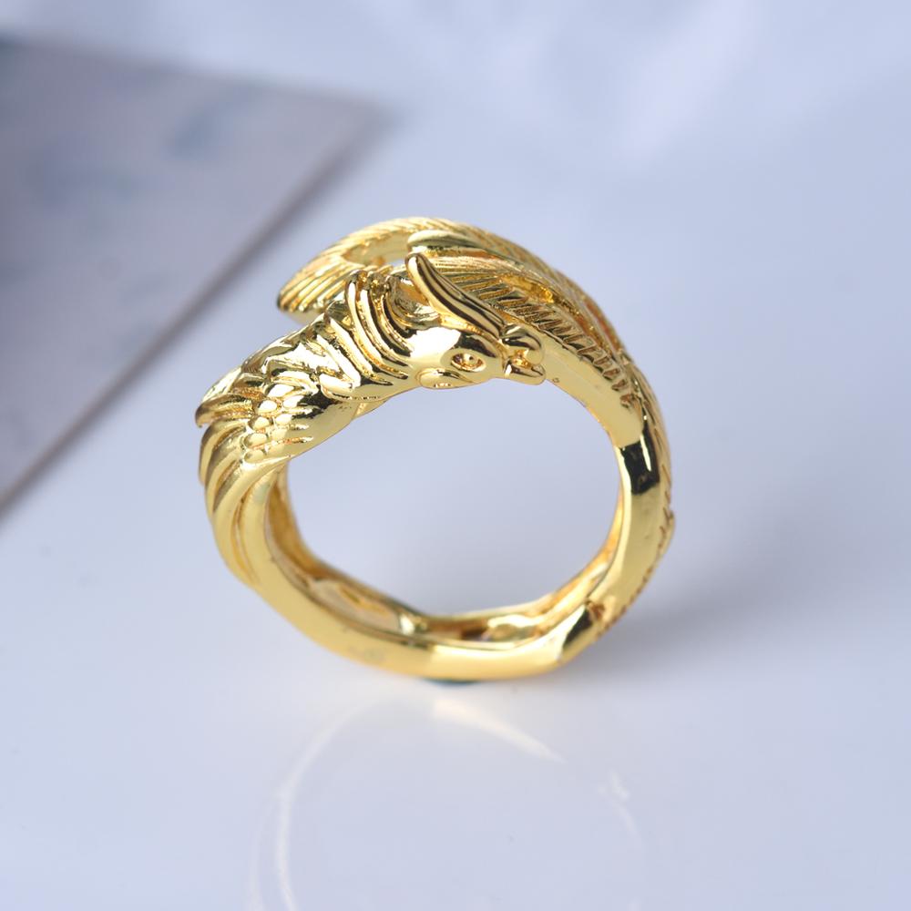 Vietnam aluvial oro dragón Fénix parejas anillos de boda joyería ajustable al por mayor abierto mujeres hombres anillo