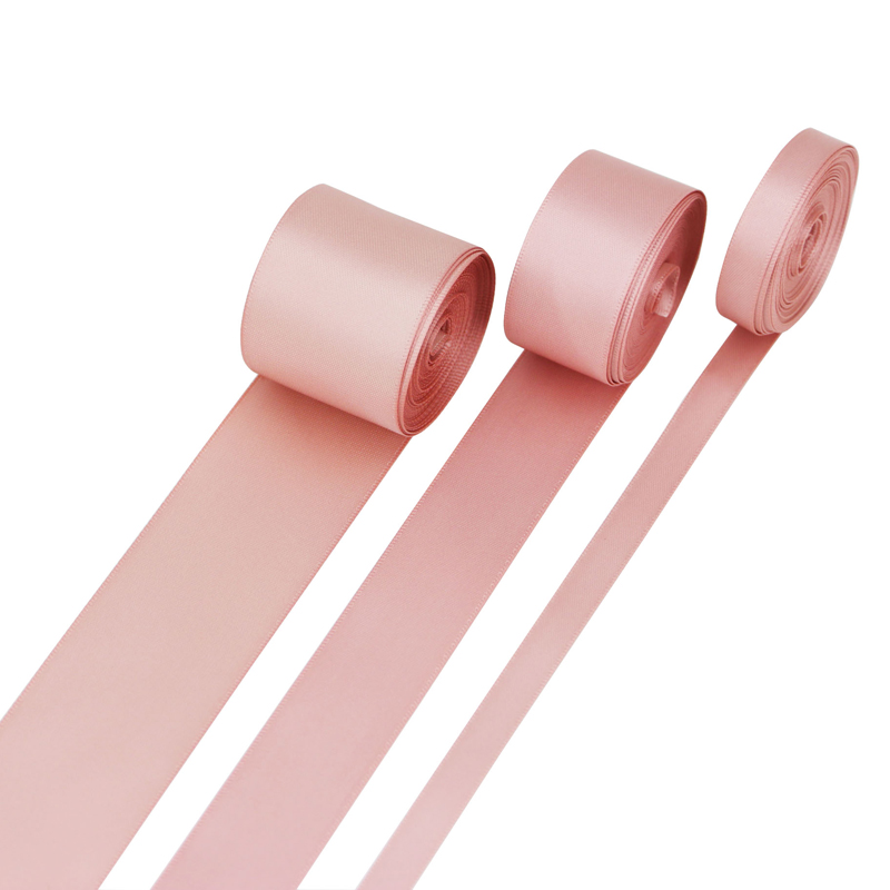(10Meter/Roll) Roze Vlees Dubbele Gezicht Satijnen Lint Polyester Kerst Kant Linten