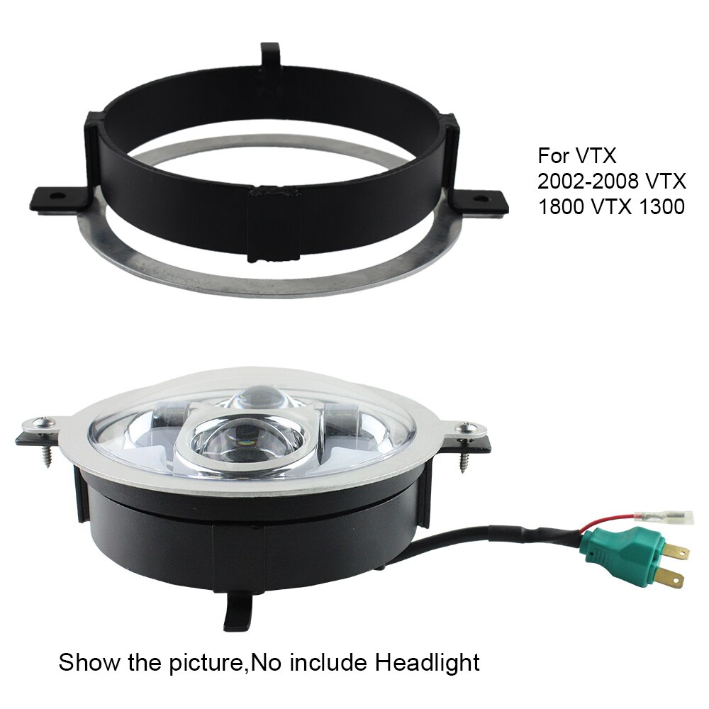 Voor Honda VTX 2002 VTX 1800 VTX 1300 Motorfiets Projector LED 5.75 Inch Koplamp Zwart Montagebeugel Ring