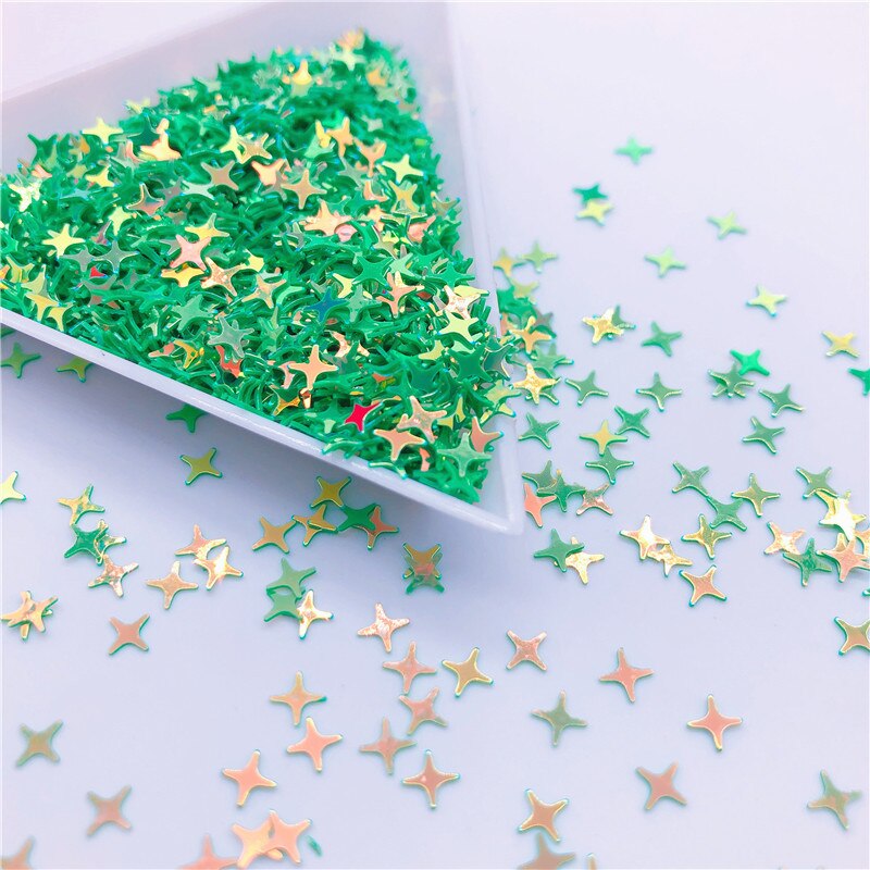 Colorful Halo 4 Point Star Confetti Holographic Glitter Aurora Borealis Sprinkle Iridescent Cross Star Flakes Resin Art supplies: 11