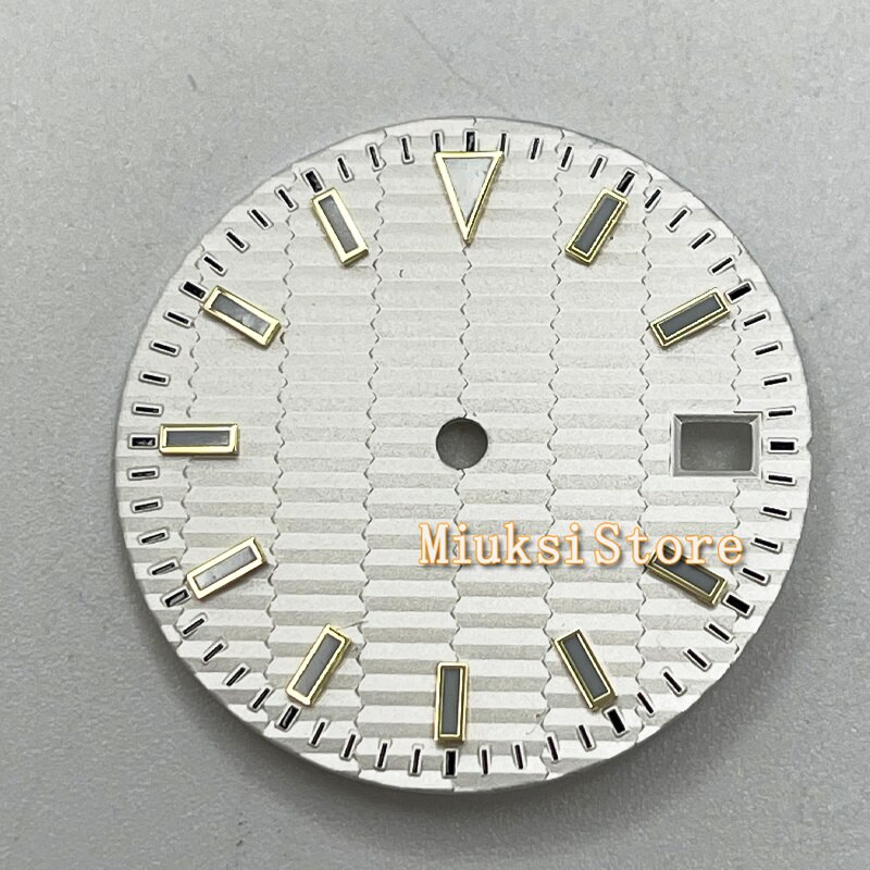 29Mm Bule Wijzerplaat Blauw Lichtgevende Wijzerplaat Achteraf NH35 Beweging: White