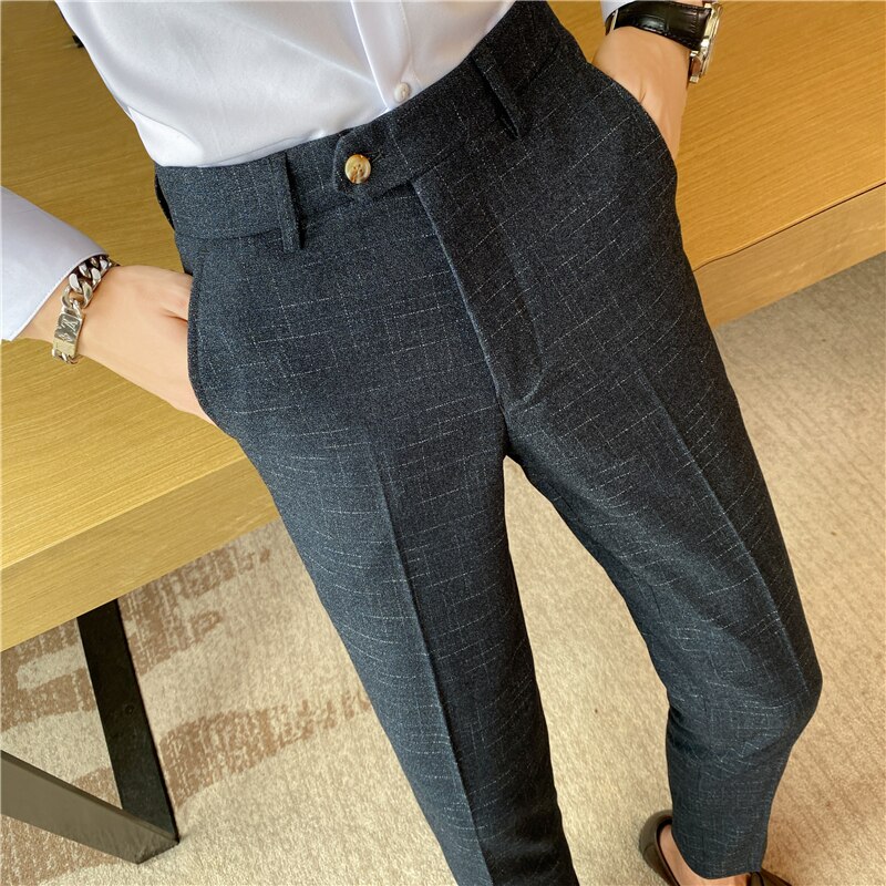 Herfst Formele Pak Broek Mannen Mode Slanke Kantoor Sociale Casual Broeken Wedding Bruidegom Jurk Broek Kostuum Homme