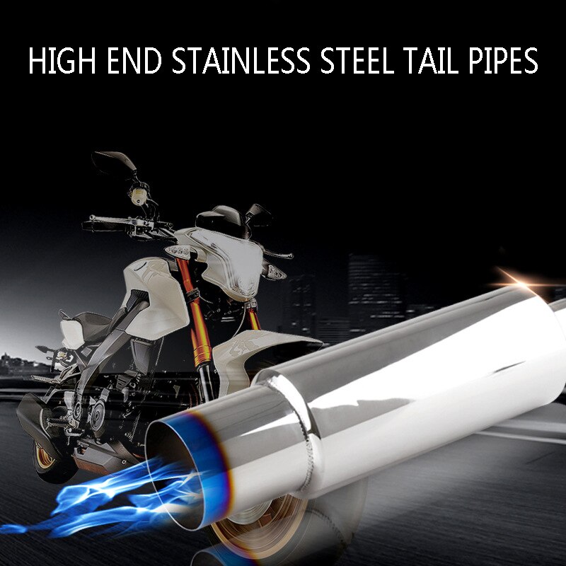 Car Styling 4 inch Stainless Steel Universal Burnt Tip Muffler Exhaust+Silencer