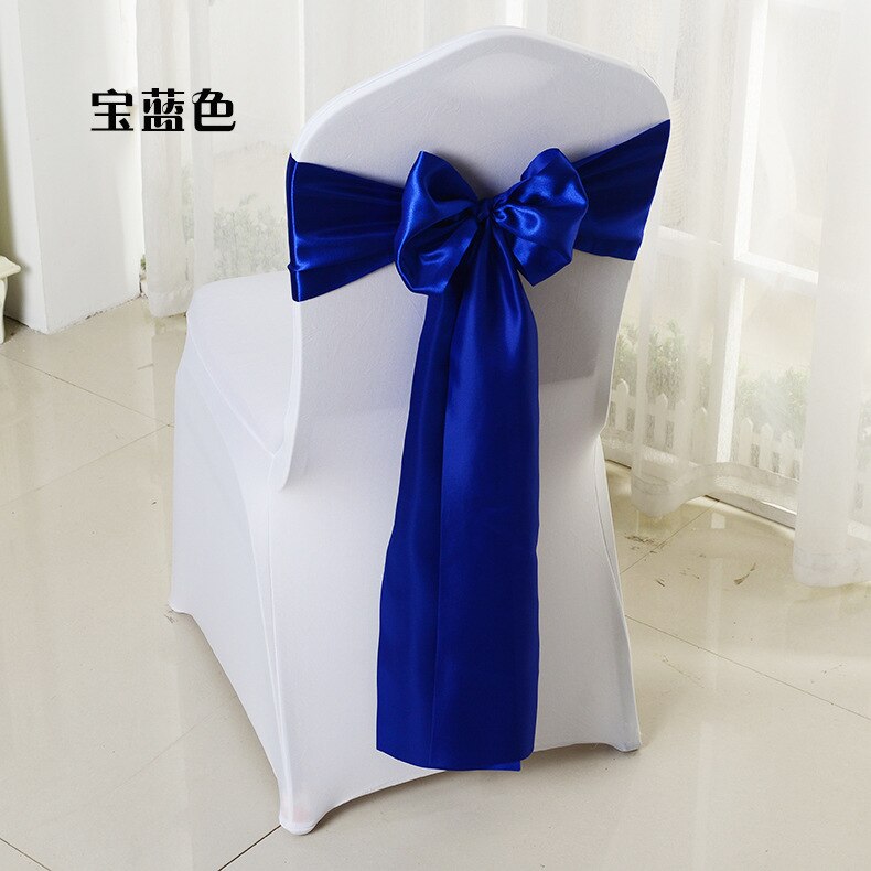 Elegante Stuhl Schärpen Cadeiras Feier Licht Zeremonie Hotel Bogen Noeud Chaise Mariage Krawatten: Schleife Saphir Blau