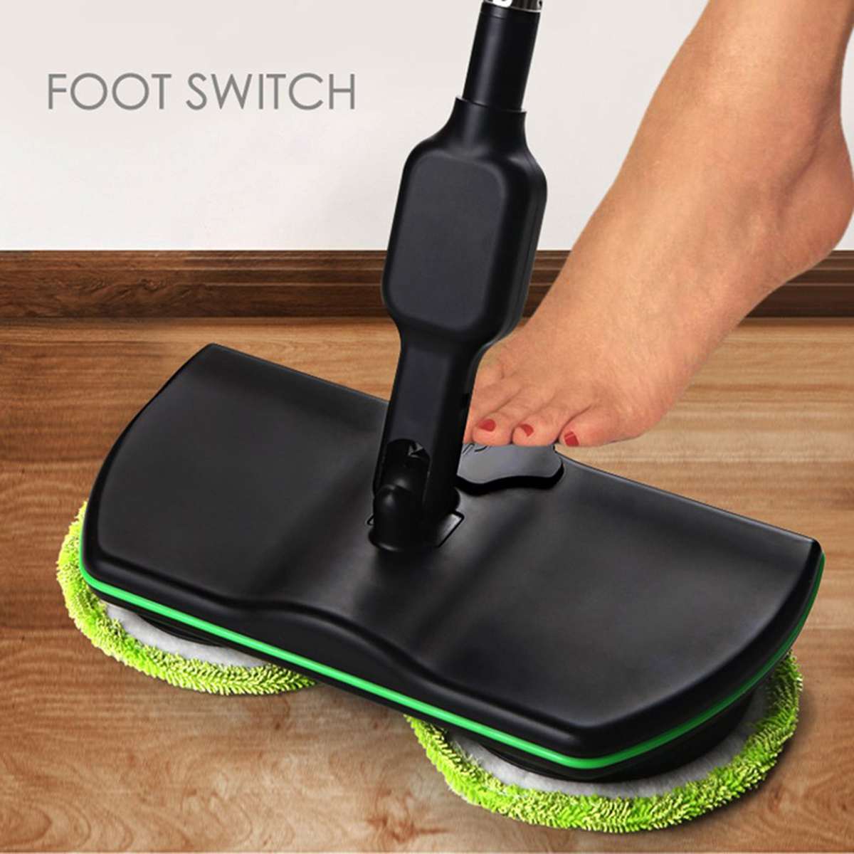 Rechargeable 360 degree Rotation Cordless Floor Cleaner Scrubber Polisher Electric Rotary Mop Microfiber Cleaning Mop for Home