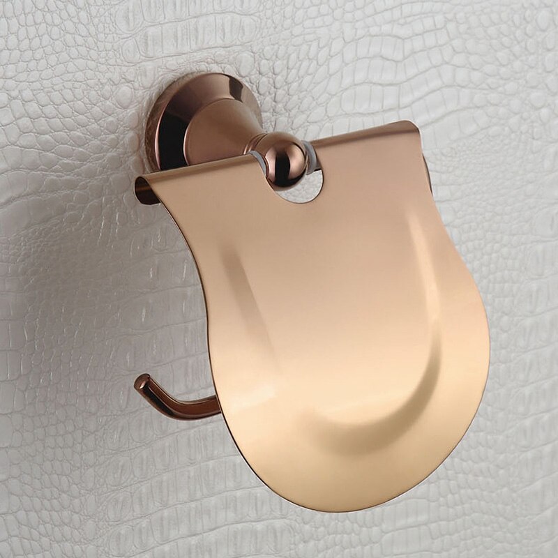 Rose Gold Bathroom Accessories Set Shower Soap Glass Shelf Liquid Dispenser Copper Toilet Brush Towel Holder Bath Room Hardware