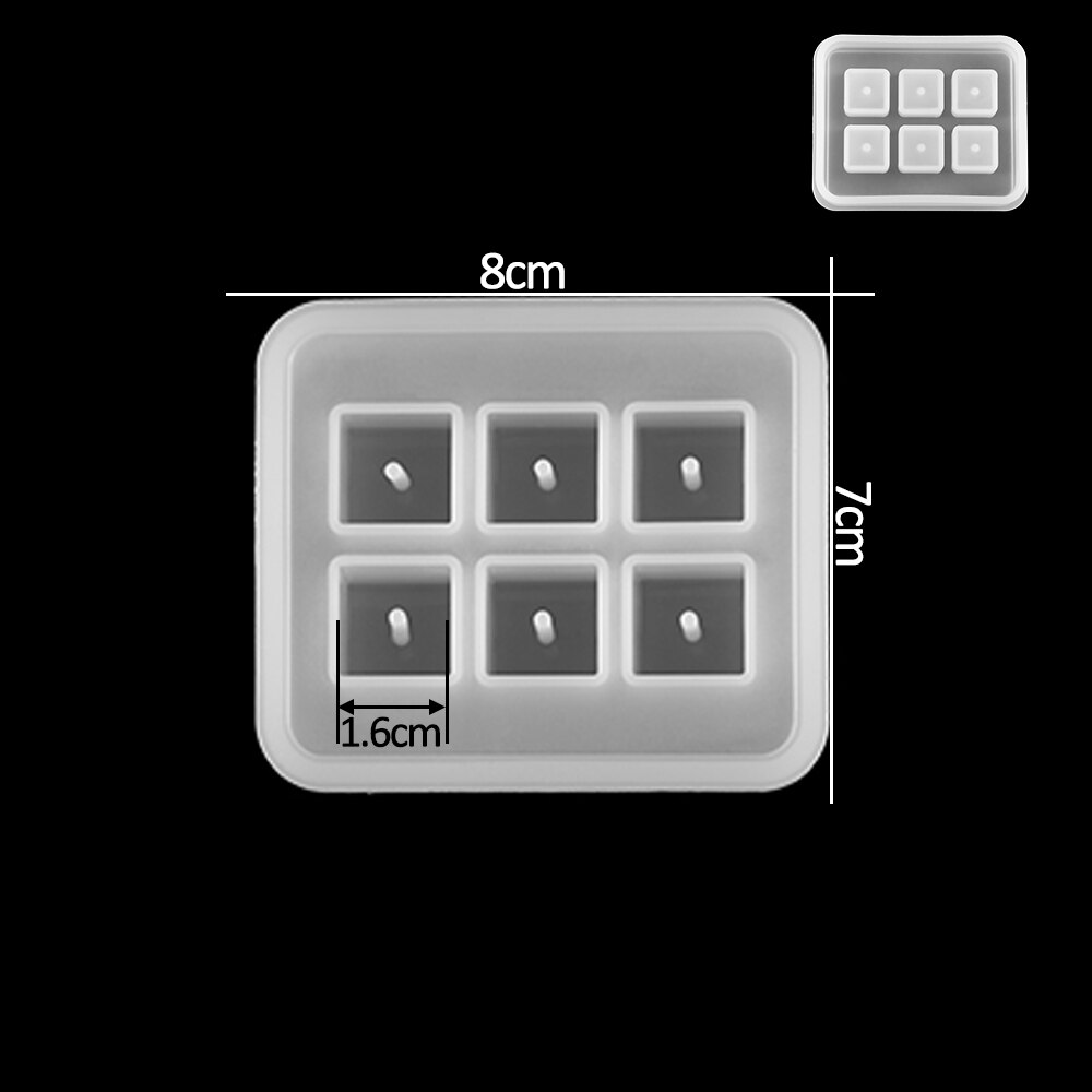 12 Pieces Resin Silicone Prismatic Mold 6 Grid Square Round Casting Mold Beads Pendant DIY Jewelry Making Finding Tools: 02