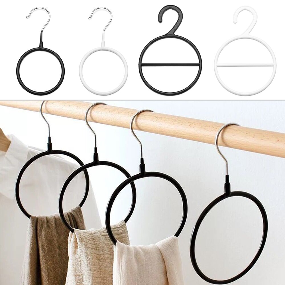 Circle Shape Shawl Scarf Hanger Multifunctional Coat Belt Tie Clothes Display Shelf Space Saving Organizer Plastic Storage Holde