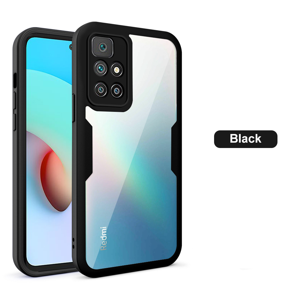 360 Graden Full Body Bescherm Shell Voor Xiaomi Redmy 10 Case Redmi 10 Redmi10 21061119DG 4G Tpu + Pc dubbelzijdig Shockproof Coque: For Redmi 10 / Black-01