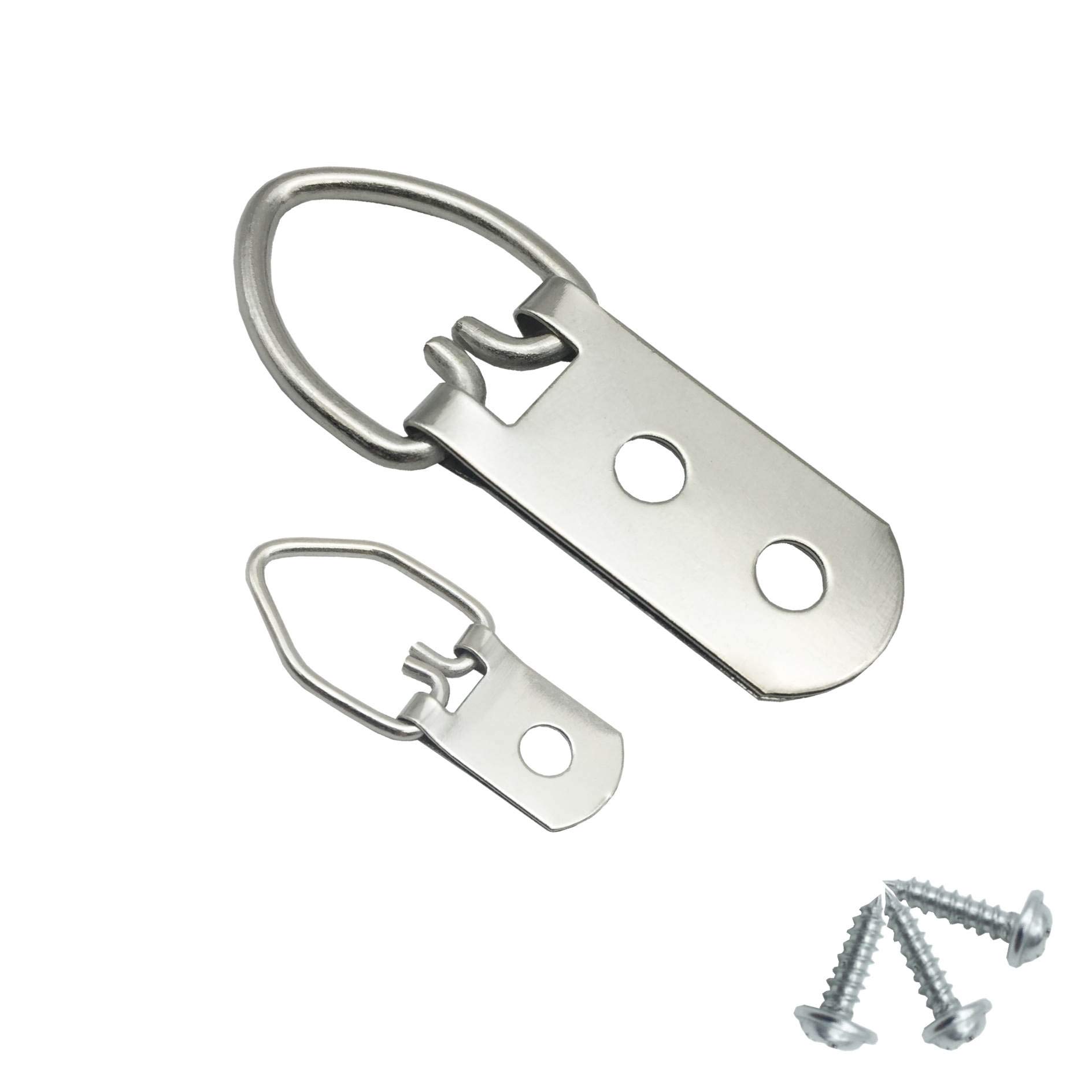 Kit de ganchos de anillo en D de dos formas, 60 piezas, perchas de doble agujero con tornillos, Premium, marco de obra de arte para fotos y pintura colgante