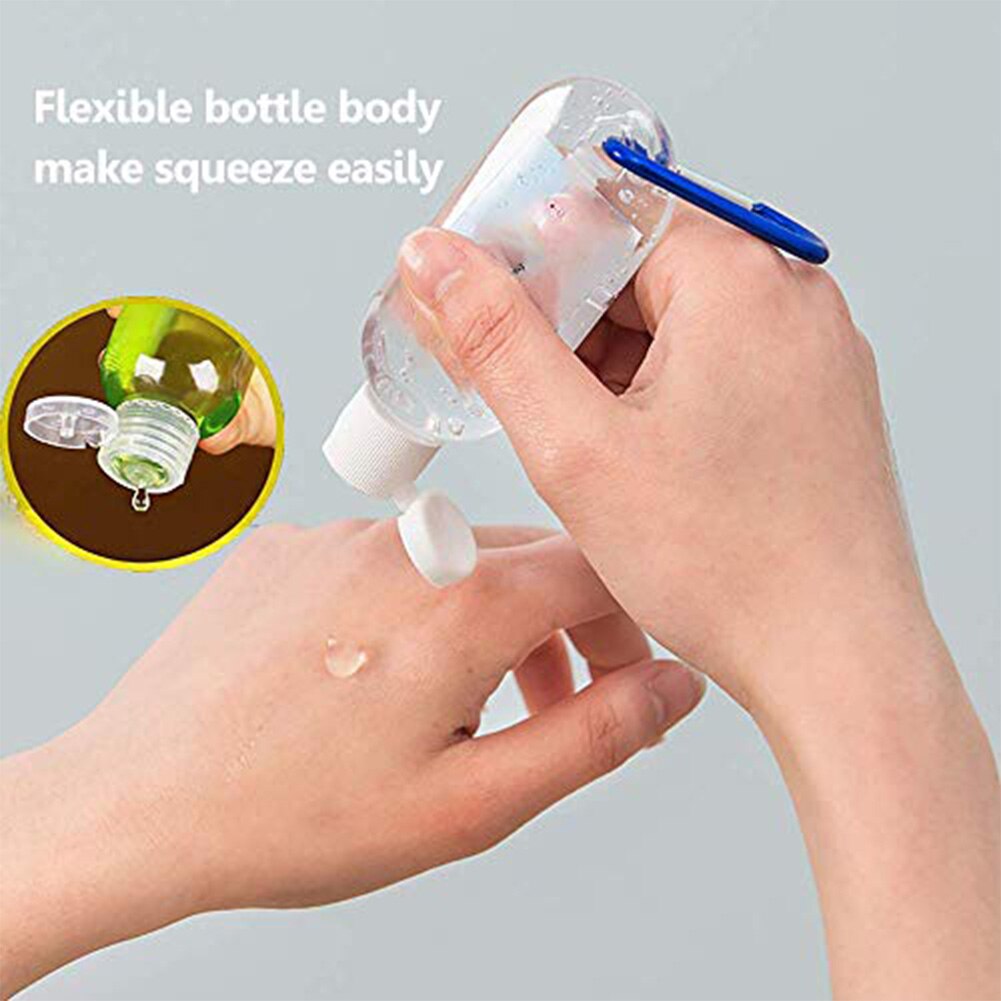 1/5/8/10Pcs 50Ml Reizen Fles Transparante Plastic Parfumflesje Draagbare Kleine Mini Hand sanitizer Fles Met Sleutelhanger