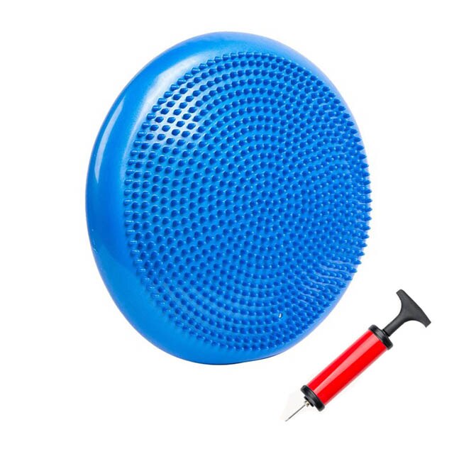 PVC Inflatable Yoga Ball Cushion Balance Pad Massage Fitness Balls Practice Feet Universal Durable Pilates Equipment With Pump: Blue