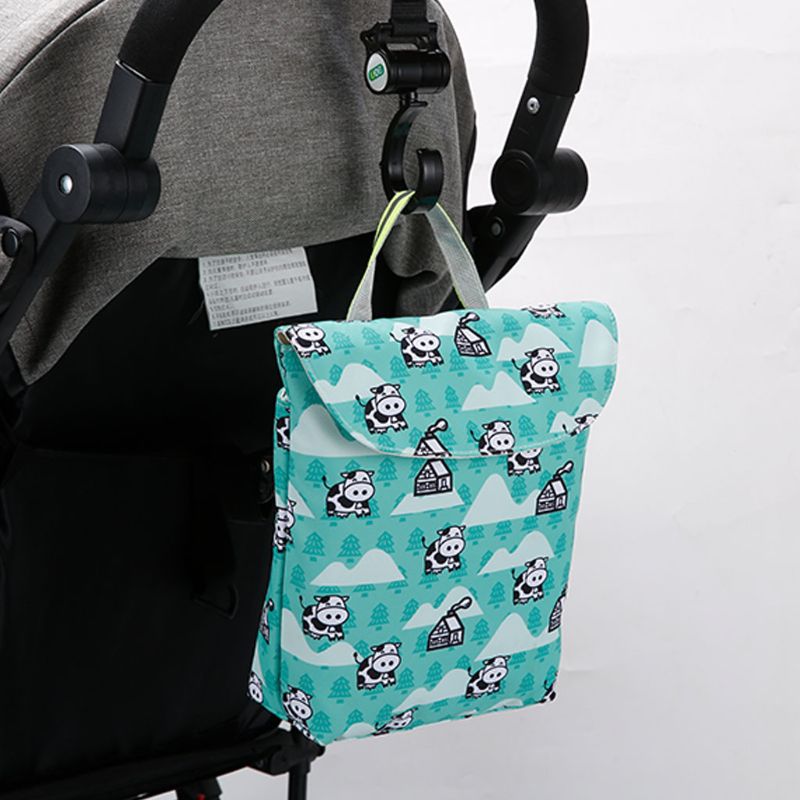 Dessin animé impression humide sac sec bébé couche-culotte sac organisateur réutilisable poche pour bébé sac à couches