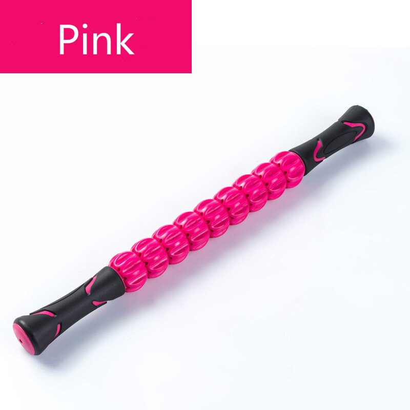 Spierroller stick lichaamsmassager voor het verlichten van spierpijn, krampen, lichaamsmassageroller, verlichting van spierpijn, vermindering van stijfheid: Roze