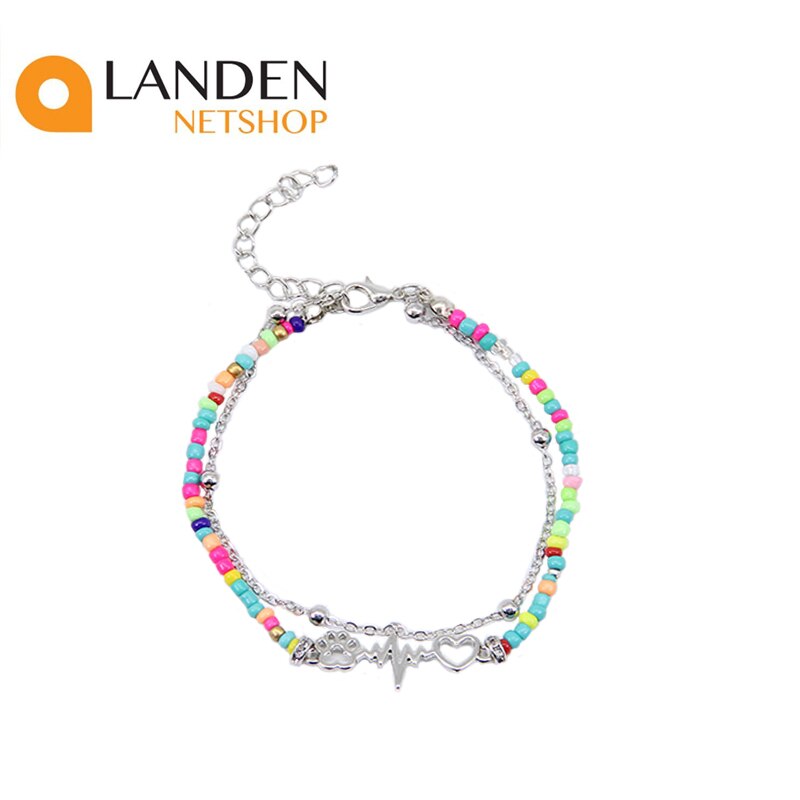 tobilleras boho Vintage para mujer, cadena de oro a la , pulsera de tobillo con cuentas de colores, joyería de pie
