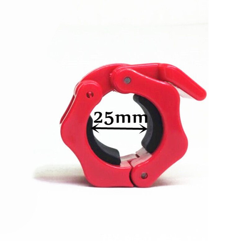 Clip de bloqueo para barra de pesas o mancuernas olímpicas, 2 uds., 25/28/30mm, para gimnasio: 2pcs Red 25mm