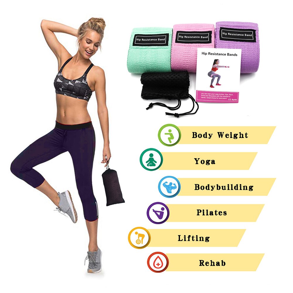 Sfit vrouwen oefencirkelband yoga sport weerstandsbanden pilates spier heuptraining rubberen lussen fitnessapparatuur