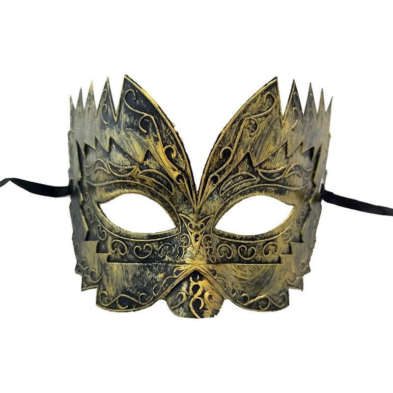 Halloween Men Half Face Mask Party Mask Carnival Masquerade Masks Vintage Serrated Engraved Mask Venice Punk Masker Halloween: Default Title