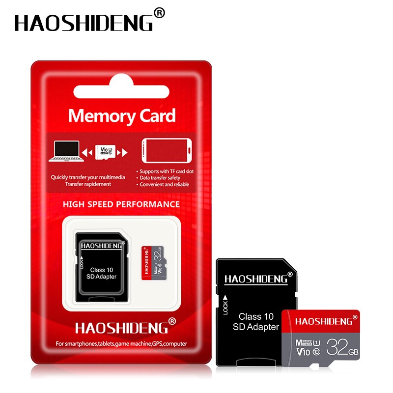 Carte mémoire classe 10 8GB 16GB 32GB carte micro sd 64GB 128GB tarjeta microsd 32gb mini carte TF lecteur flash 4GB avec adaptateur SD