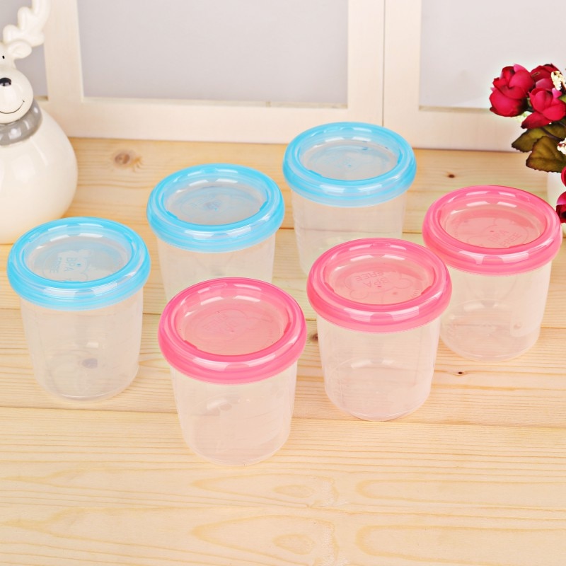 2 Colors Baby Food Storage Cup Breast Milk Fruit Juice Storage Seal Preservation Cups Box Melkpoeder Doosjes 180ml