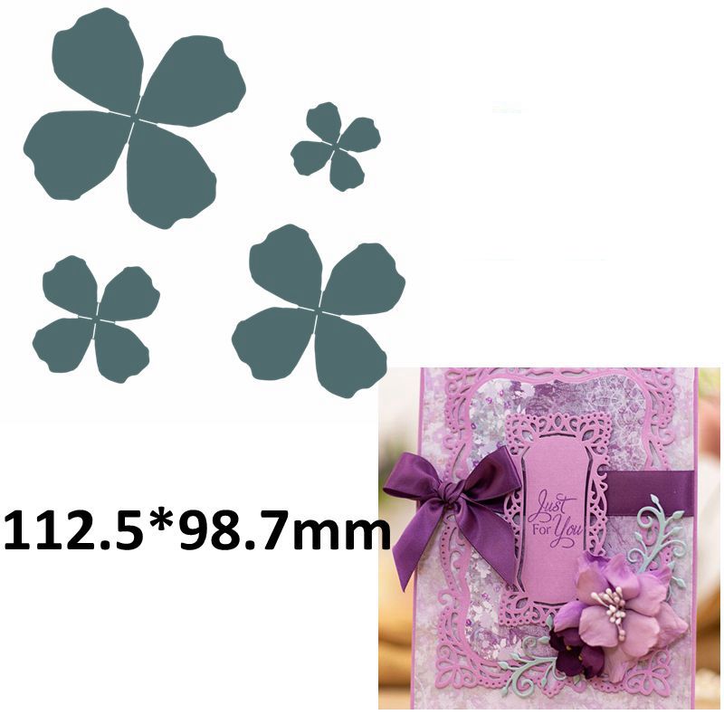 Metal Cutting Dies Four Leaf Clover Posies Shape For DIY Scrapbooking Album Card Making Stencil Embossing Dies: H4367