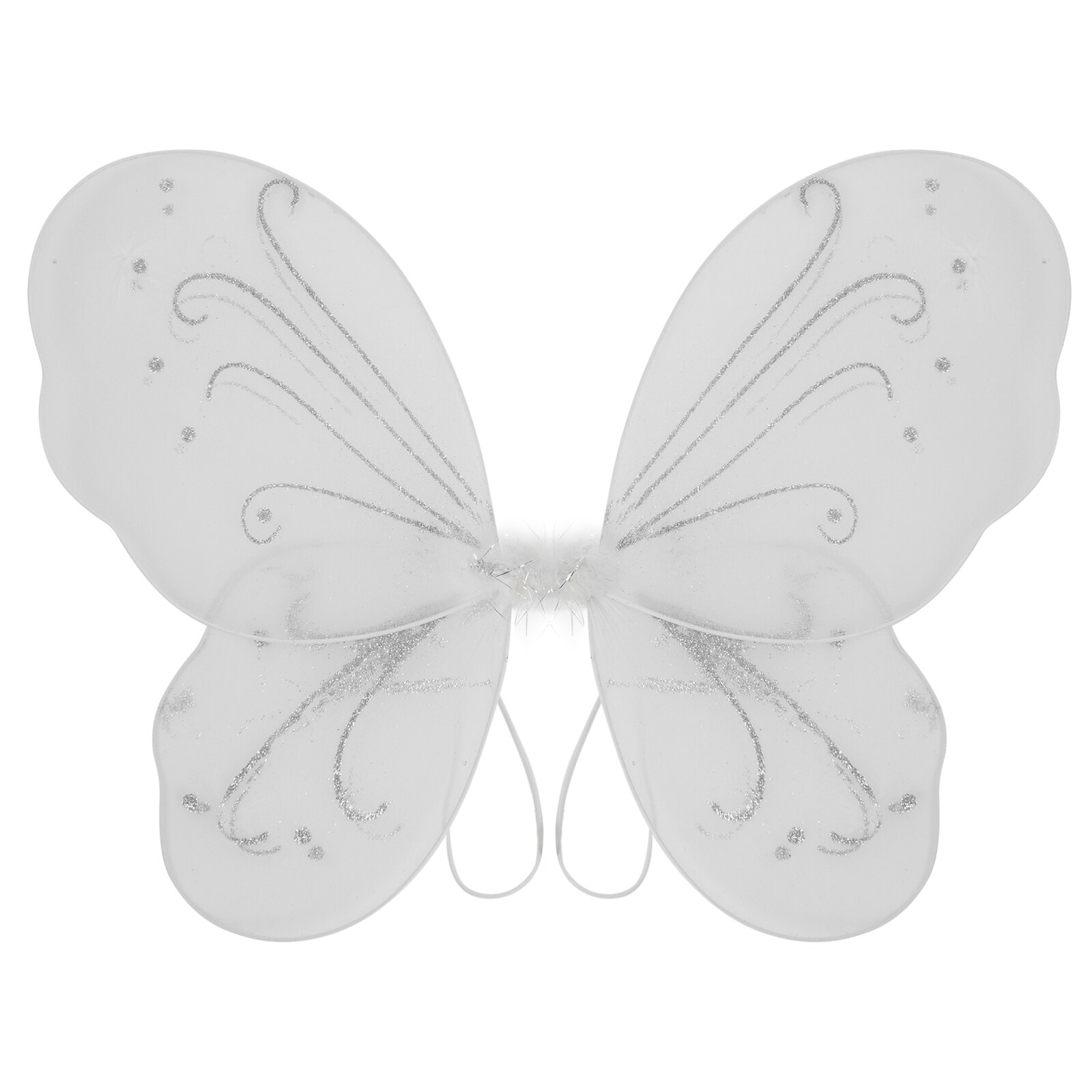 Butterfly Fairy Wings Dress Up Wing Birthday Party Favor Accessory Girls Glitter Butterfly Costume Halloween Costume Photography: White