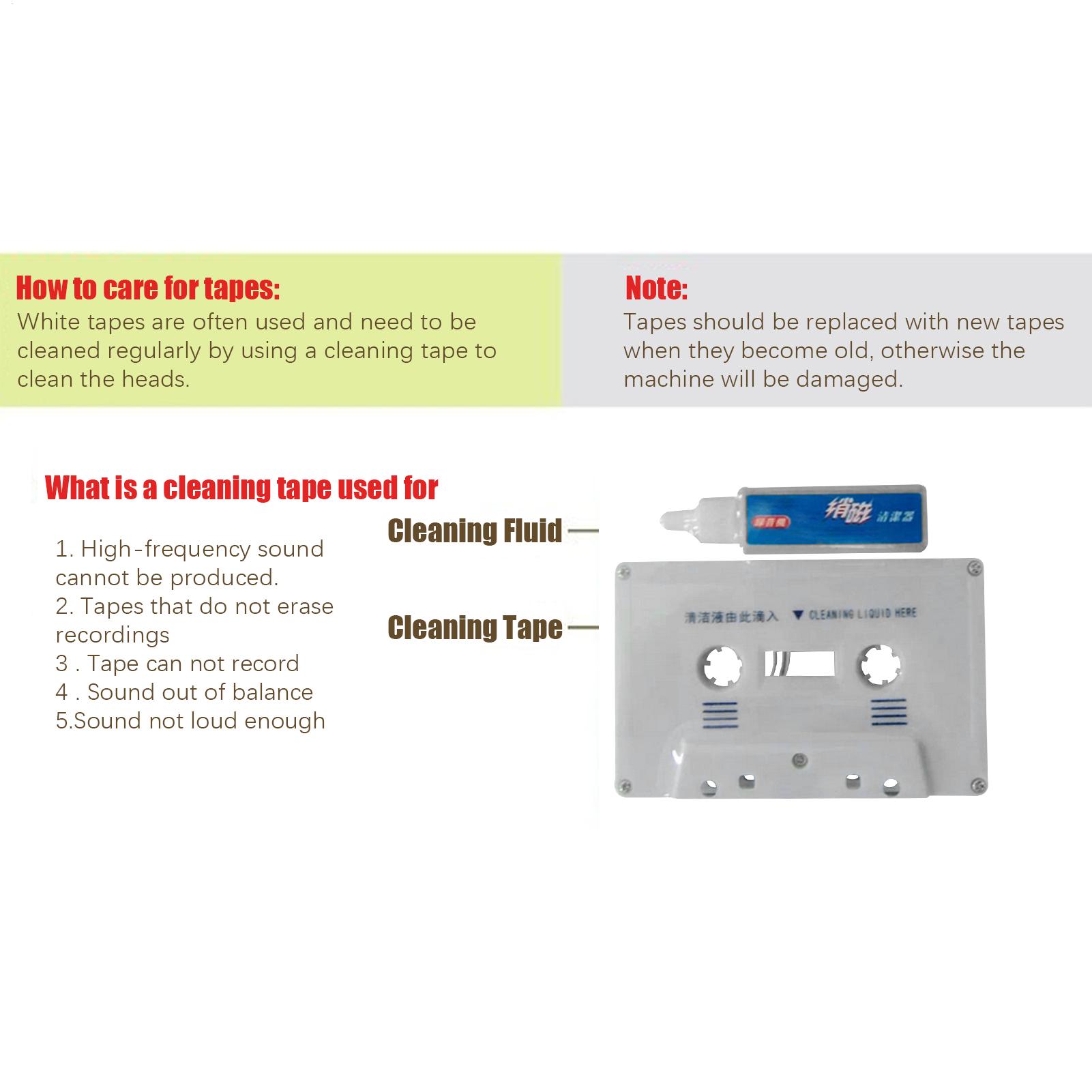 Cassette Tape Head Cleaner Demagnetizer Kits Cassette Cleaner Cassette Cleaning Fluids Dust Remover Audio Maintenance Set